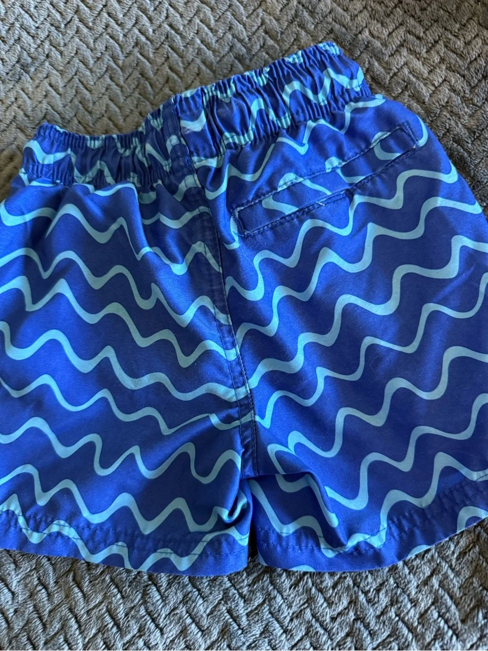 Cat & Jack Boy’s Blue Wave Swim Trunks with Palm Patch - XS (4/5)